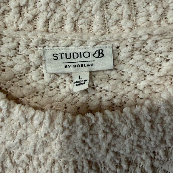 Studio B By Bobeau Pale Pink Textured Popcorn Sweater Women's Large - Picture 3 of 13